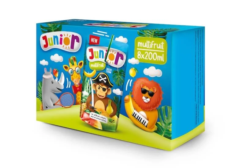 Junior Multifruit boxes packaging design side A