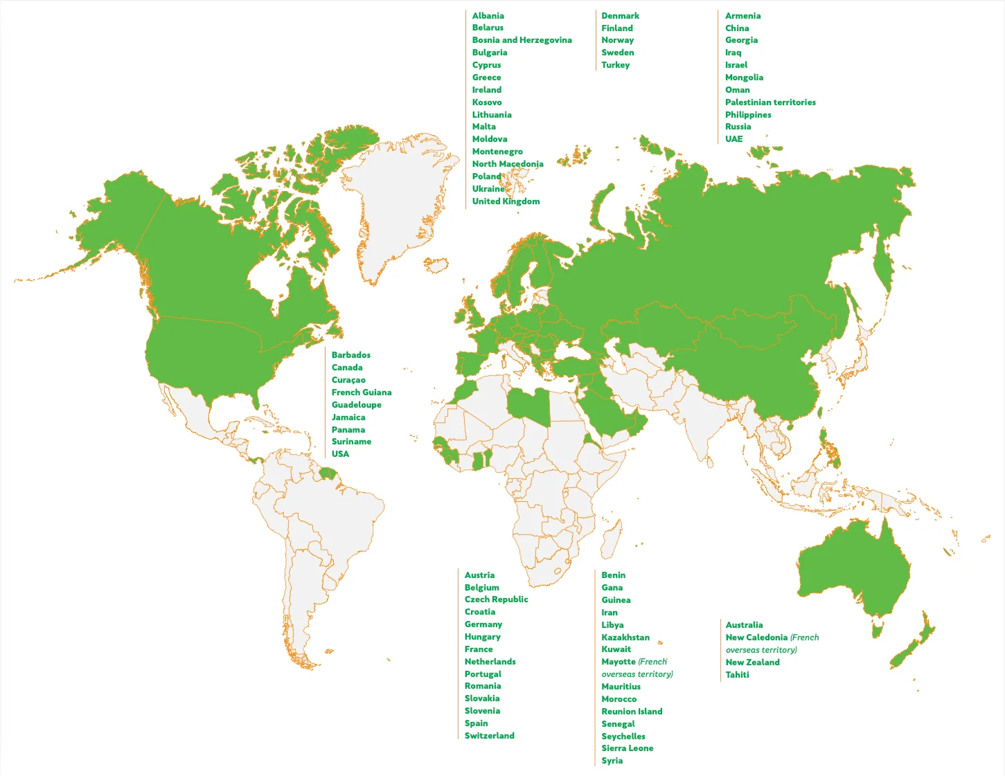 Soko global distribution map